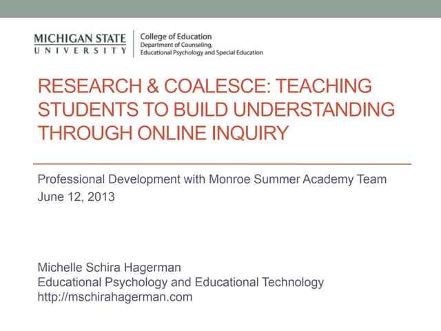 Monroe Summer Learning Academy-PD-June 12, 2013