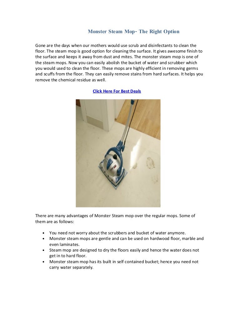 Monster Floor Steam Mop Review