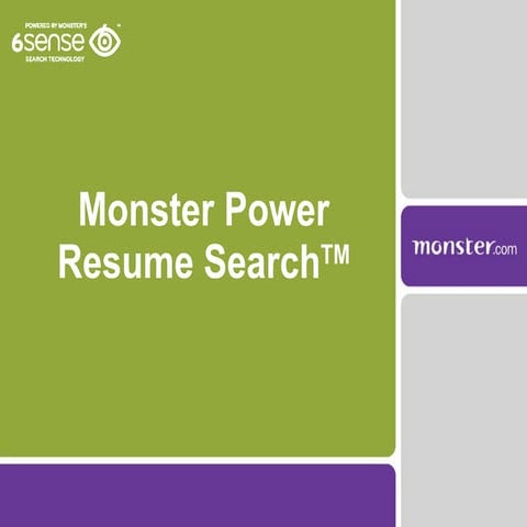 Monster.com Power Resume Search