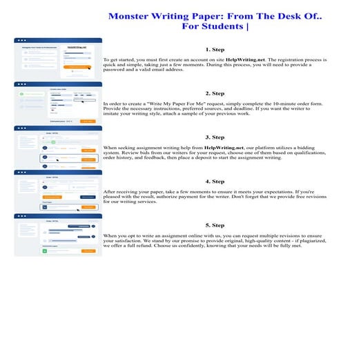 Monster Writing Paper From The Desk Of.. For Students | PDF
