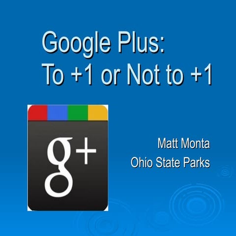 Google+ and Ohio State Parks