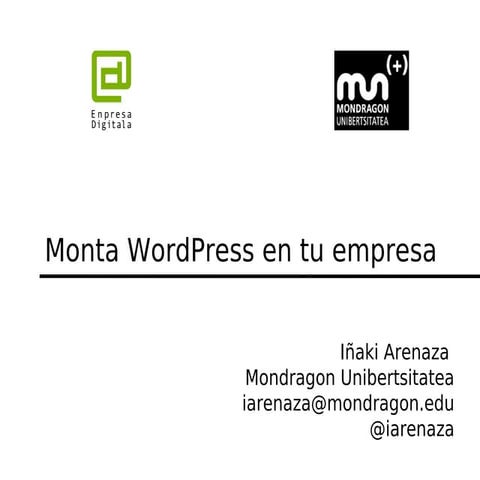Monta WordPress en tu empresa