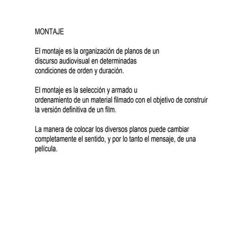 Montaje Audiovisual