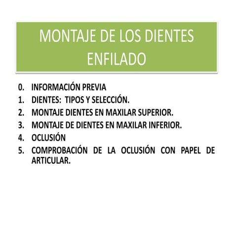 Montaje de los dientes enfilado | PDF