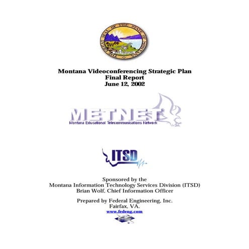 Montana Videoconferencing Strategic Plan Final Report June 12 ...