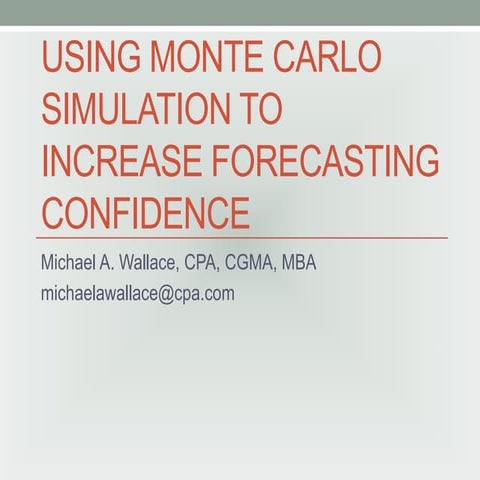Improving Forecasts with Monte Carlo Simulations  