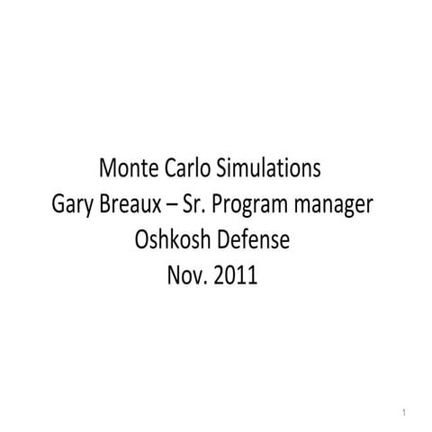 Monte Carlo Simulations
