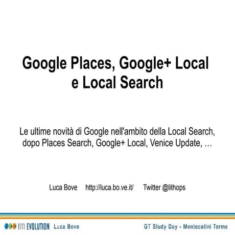 Google+ Local, Google Places e local search