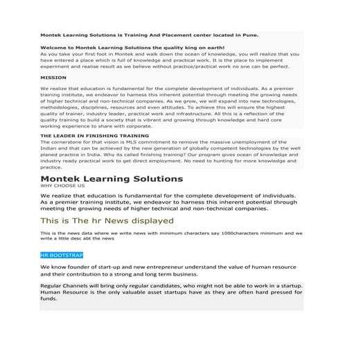 Montek learning solutions