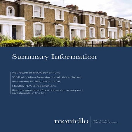 Montello Real Estate Opportunity Fund Summary Info