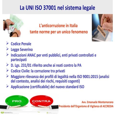 La UNI ISO 37001 nel sistema legale | PPT