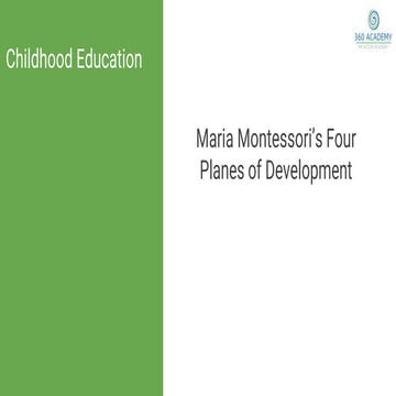 Montessori   planes of development - 360 Academy