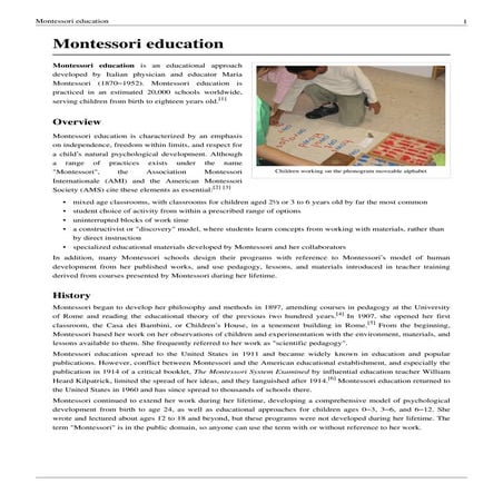 Montessori education
