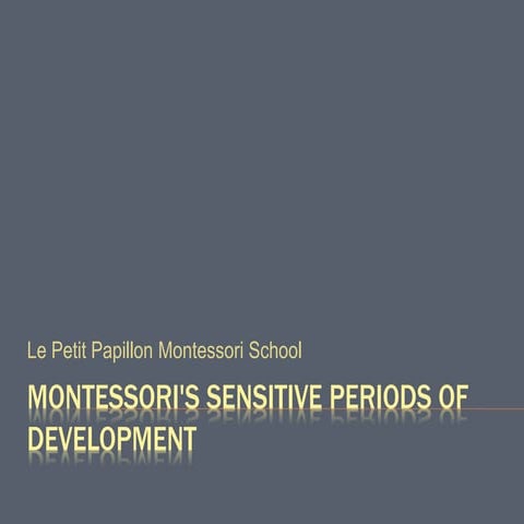 Montessori's Sensitive Periods of Development 