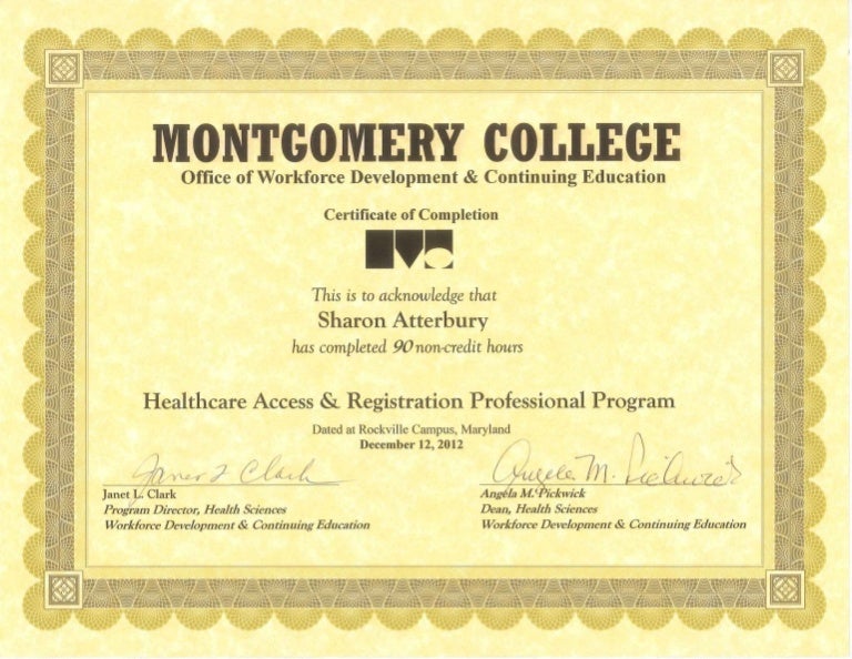 Montgomery College Access Healthcare Associate Certificate