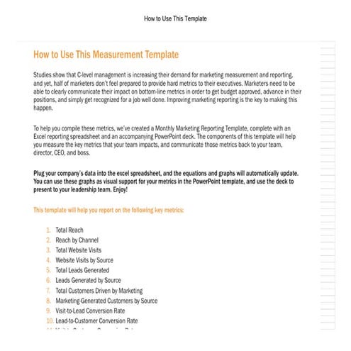 Monthly digital marketing report (free template)