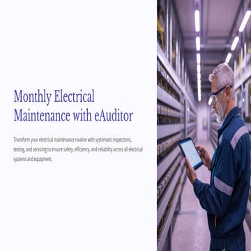 Monthly Electrical Maintenance with eAuditor Audits & Inspections. | PDF