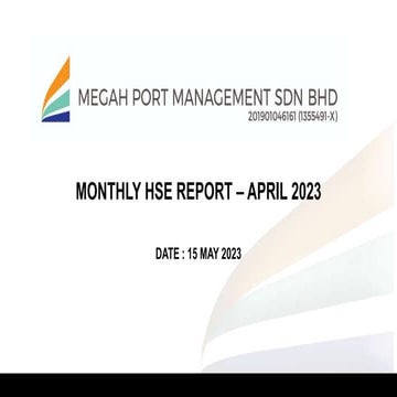 Monthly HSE Report March for overall HSE
