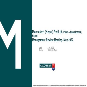 MRM - Management Review Meeting Presentation | PPTX