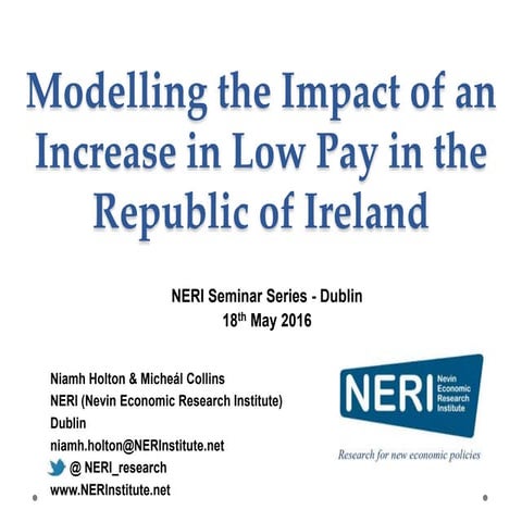 Modelling Increase in Low Pay 18th May 2016
