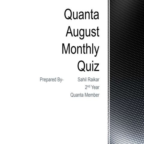 August Monthly quiz (2019)