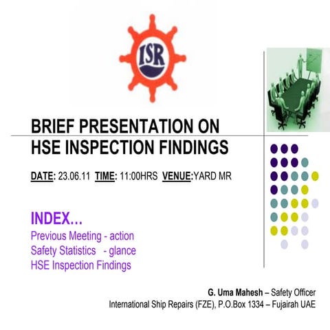 HSE Audit Observations to Client 0611