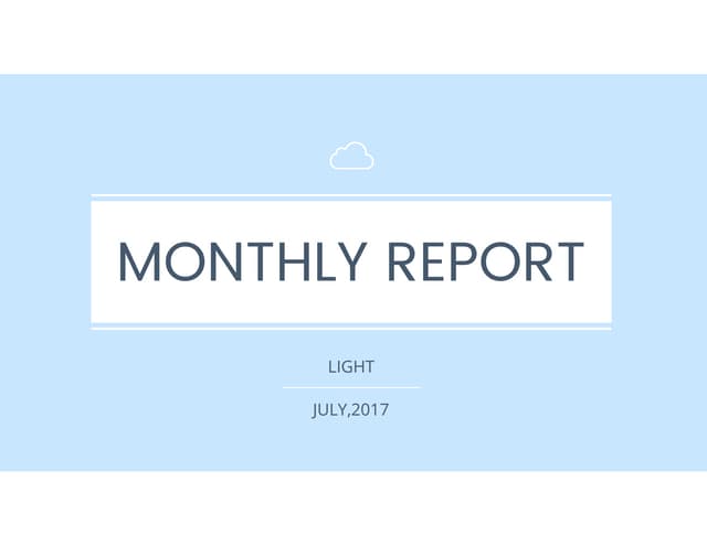 Monthly Report For Your Business
