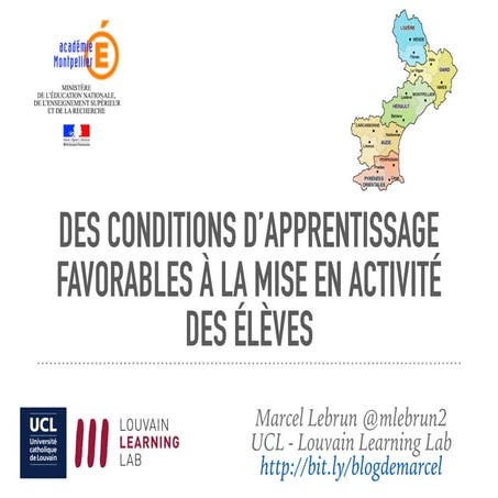 Des conditions d'apprentissage favorables à la Mise en Activités des élèves