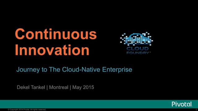 Journey to The Cloud-Native Enterprise 