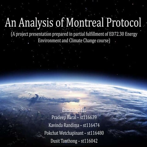 Montreal Protocol and Ozone Layer Depletion | PPTX