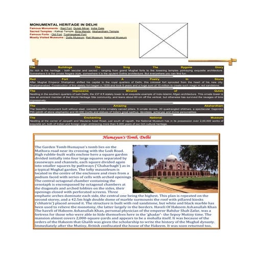 Monumental heritage in delhi