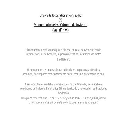 Monumento do Velodromo de Inverno