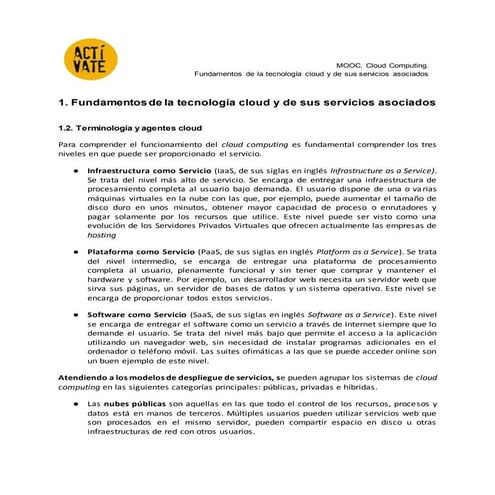 Mooc. cloud computing. 1.2. fundamentos de la tecnología cloud y de sus servi...