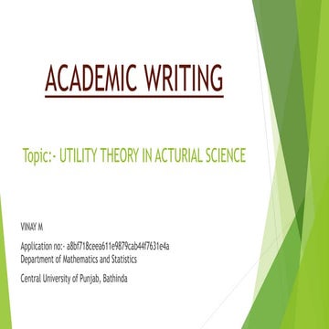 UTILITY THEORY IN ACTUARIAL SCIENCE