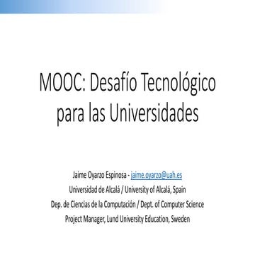 MOOC: Desafío Tecnológico para la Universidades