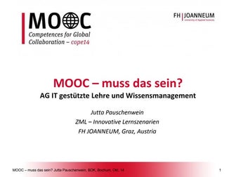 MOOC - muss das sein?