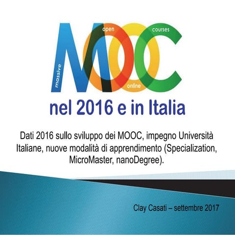 MOOC nel 2016 e in Italia