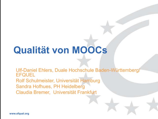 Qualität von MOOCs - Folien zum GMW Workshop mit Rolf Schulmeister, Claudia B...