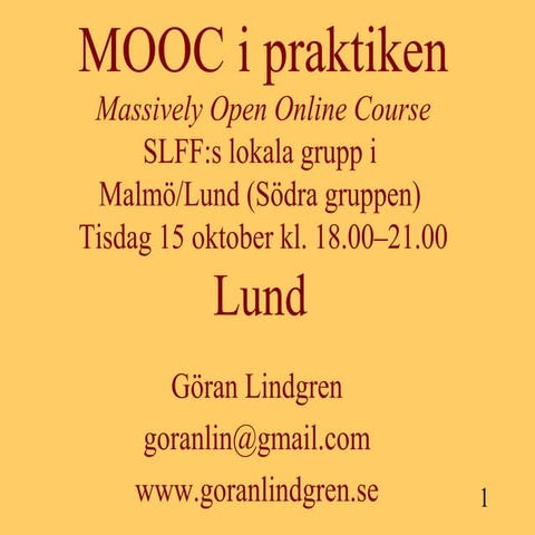 Mooc lundaföreläsning 