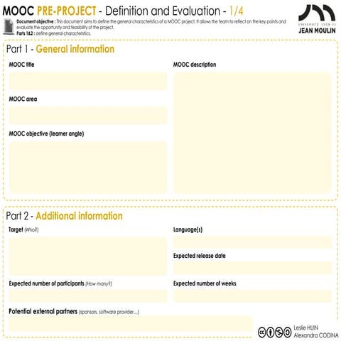 MOOC Project - Definition and evaluation