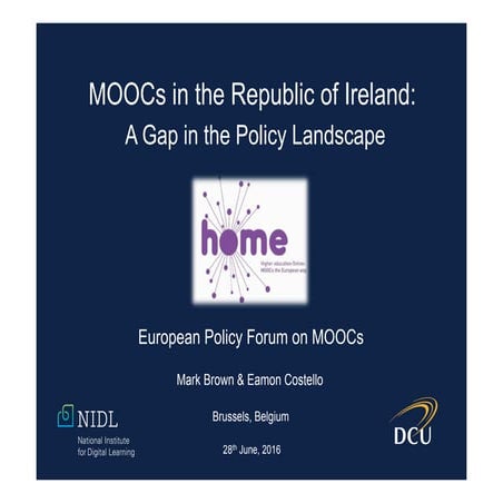MOOCs in the Republic of Ireland: A gap in the policy landscape