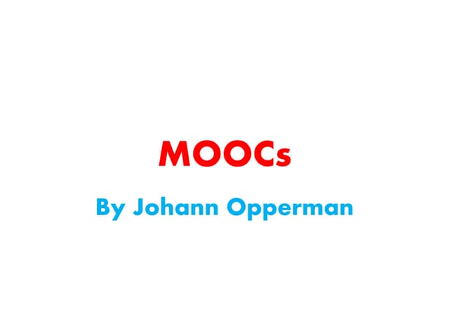 What is a MOOC.