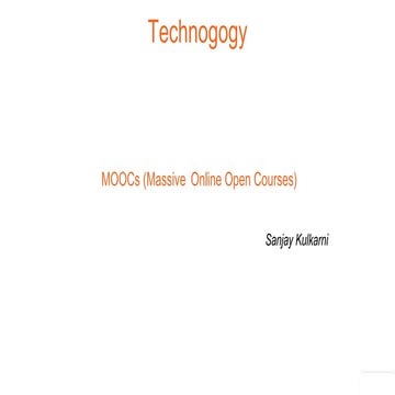 MOOCs and e-learning and Indian perspective
