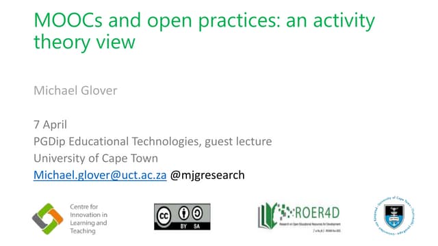 MOOCs and open practices PGDip presentation