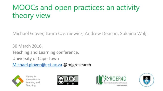 MOOCs and open practices Teaching and Learning 2016 MG abridged