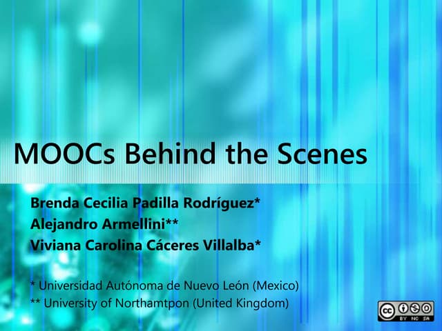 MOOCs behind the scenes