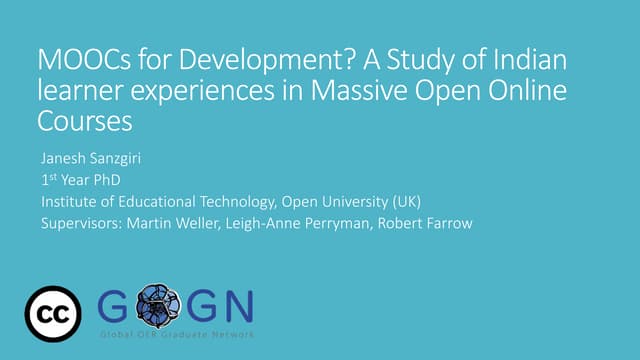 MOOCs for Development? A Study of Indian learner experiences in Massive Open ...