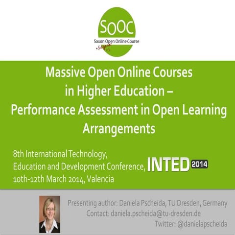 Massive Open Online Courses in Higher Education – Performance Assessment in O...