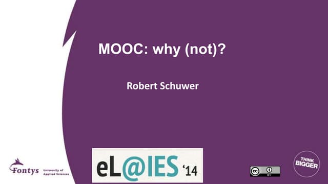 MOOC: Why (not)?