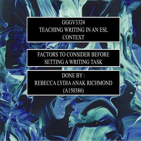 Factors To Consider Before Setting A Writing Task by A150386